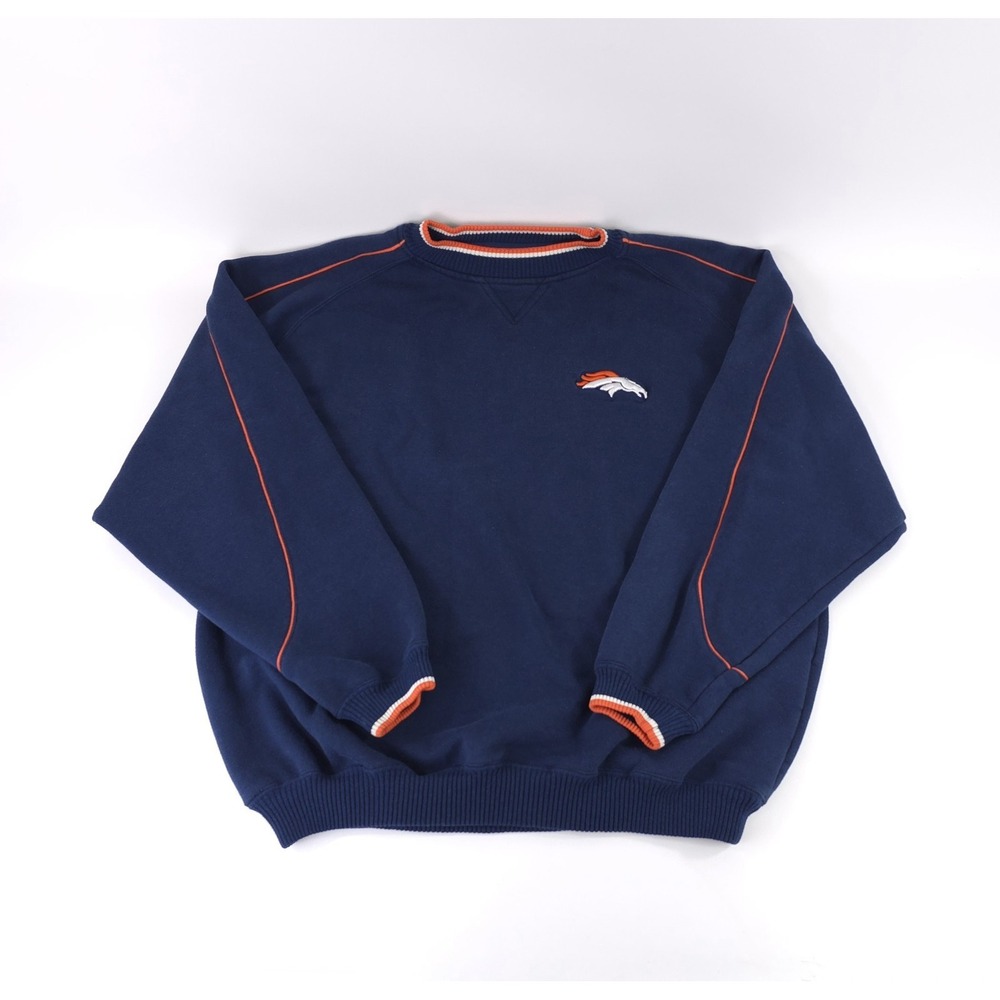 Denver Broncos Puma 90s Pullover Sweatshirt Navy Blue XL